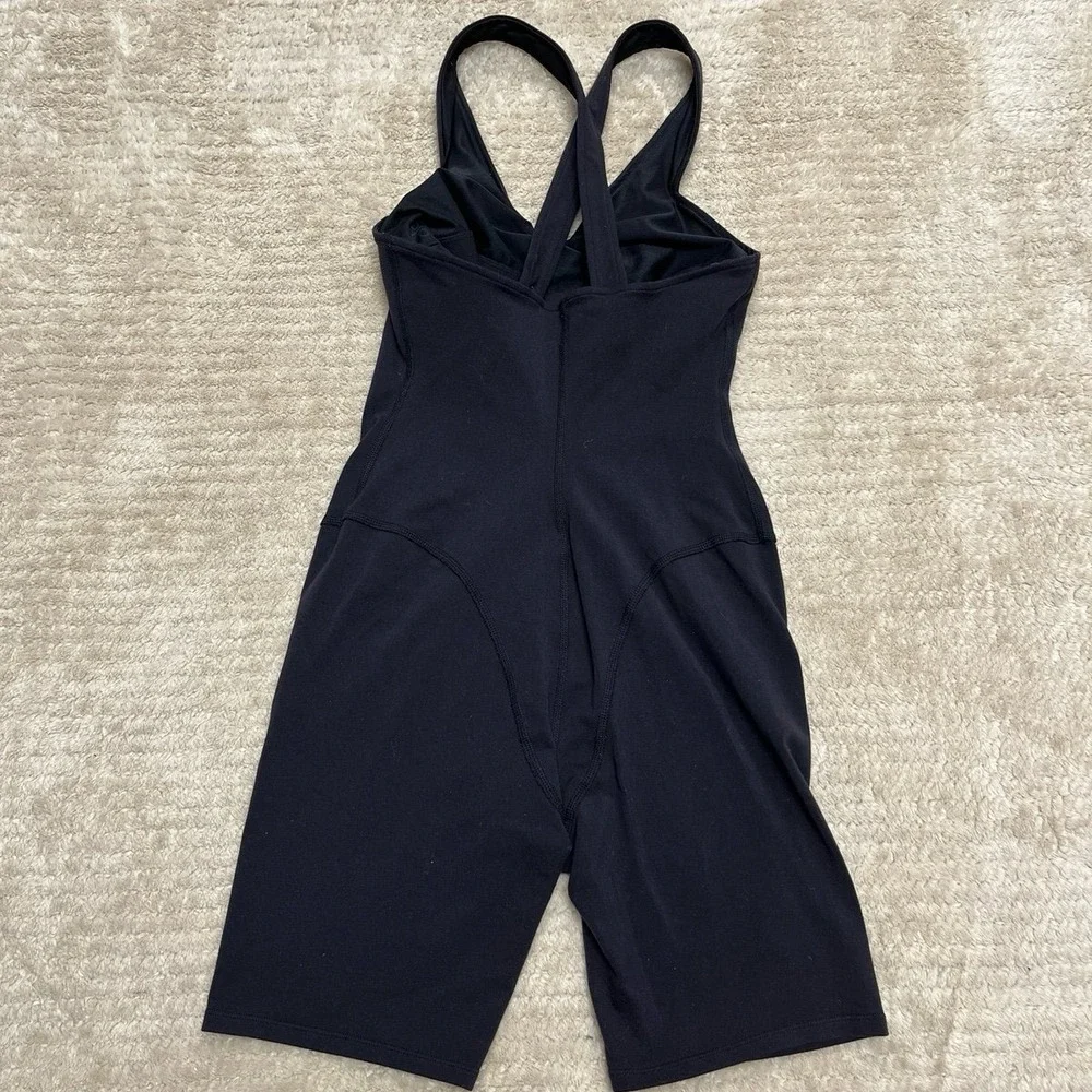 Alo Airbursh Real Onesie Biker Short Jumpsuit One Piece Black Women's XS
